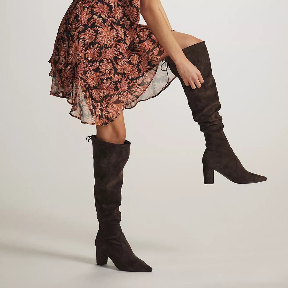 NIB Silent D from Anthropologie Over the Knee Boots Dark Taupe 37/7